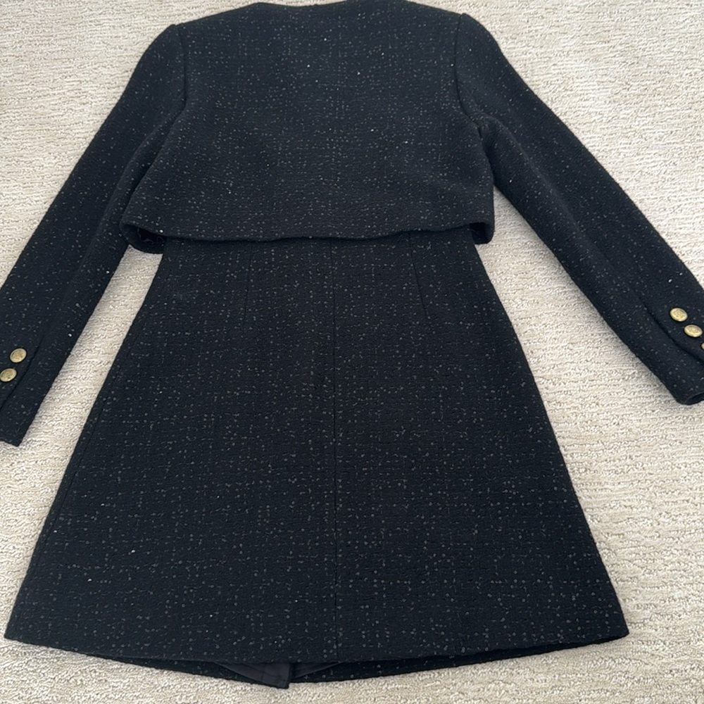 GOELIA Double-Layer Tweed Single-Breasted Dress With Pockets Size S - Picture 7 of 7
